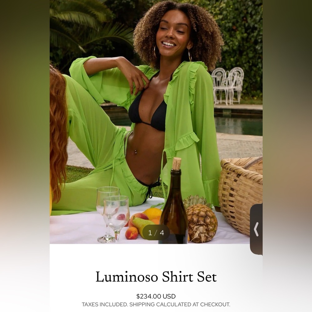 DOTTO $234 NWOT Lime Green Beach Cover Up set, Size M/L